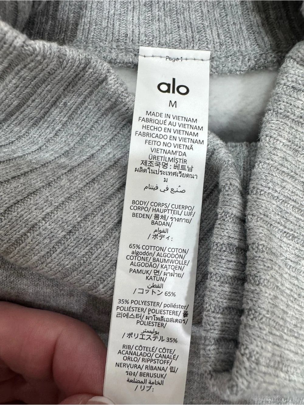 ALO Yoga Cropped Serenity Coverup Sweatshirt Heather Gray Women's Medium
